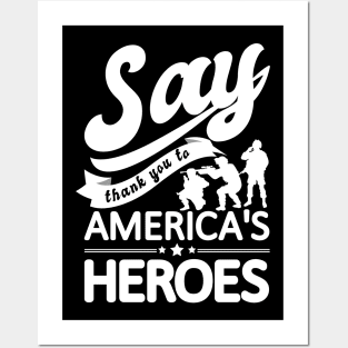 'Say Thank You' Military Public Service Shirt Posters and Art